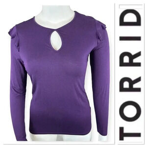 Torrid plum  top with quarter zip size 00=10/M-L